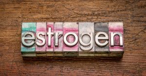 Estrogen word in letterpress