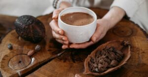 cacao drink in a cup
