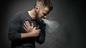 Man with chest pain vaping