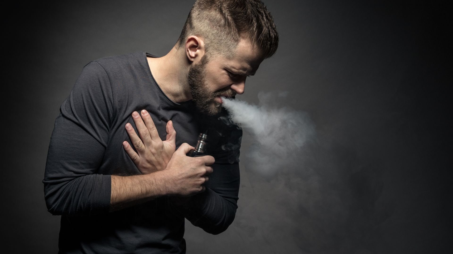 Man with chest pain vaping